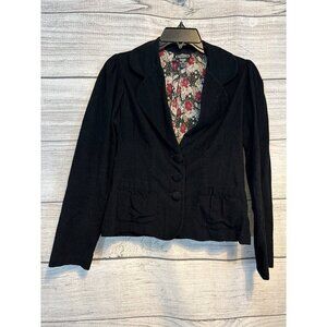 Angie Corduroy Blazer Jacket With Floral Lining Size M